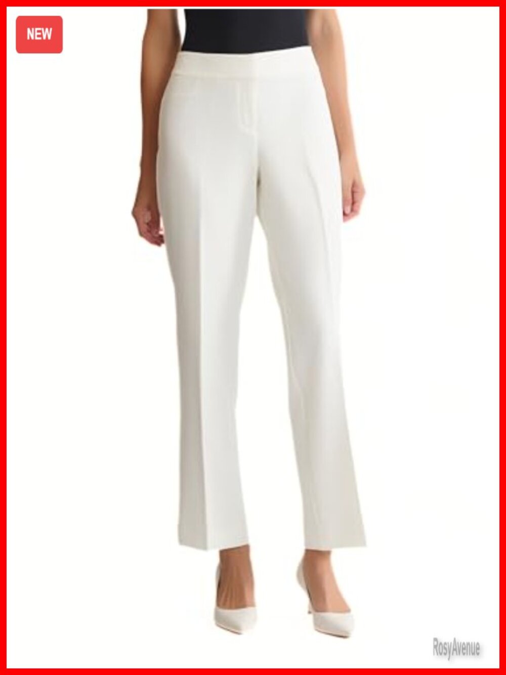 Stretch Crepe Lined Trouser Pant Mid Rise Straight Leg Business Casual